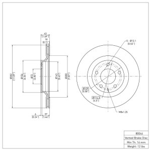 Mazda RX-8 Brake Rotor (1) - Rear - R1 Concepts - Plain - `04-`11
